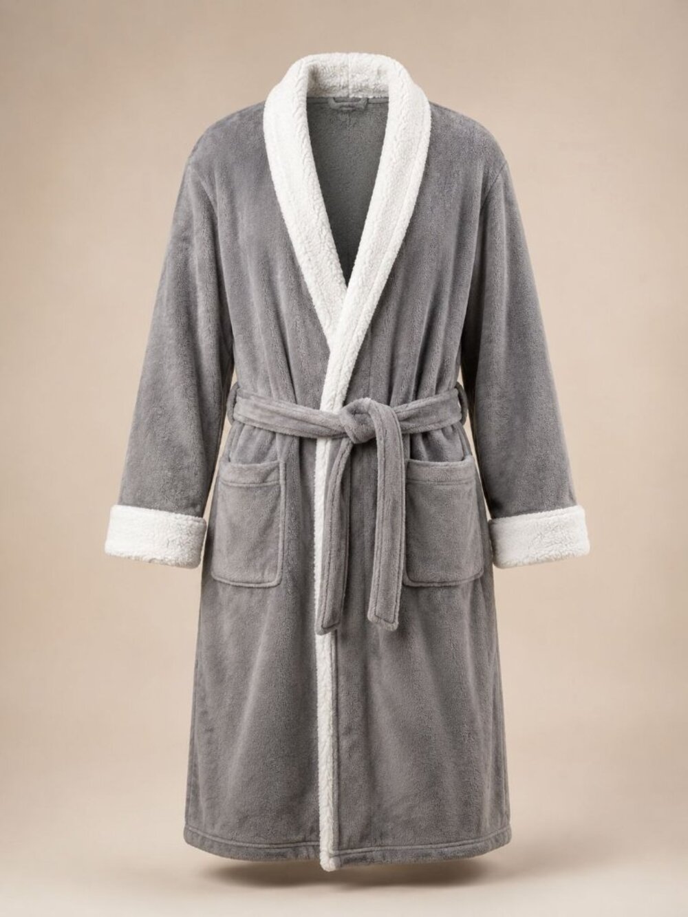 Dockers  Grey & White Robe Bathrobe Sleepwear Mens M XL Comfort Loungewear